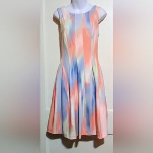 Calvin Klein Elegant Multicolor Pleated Dress